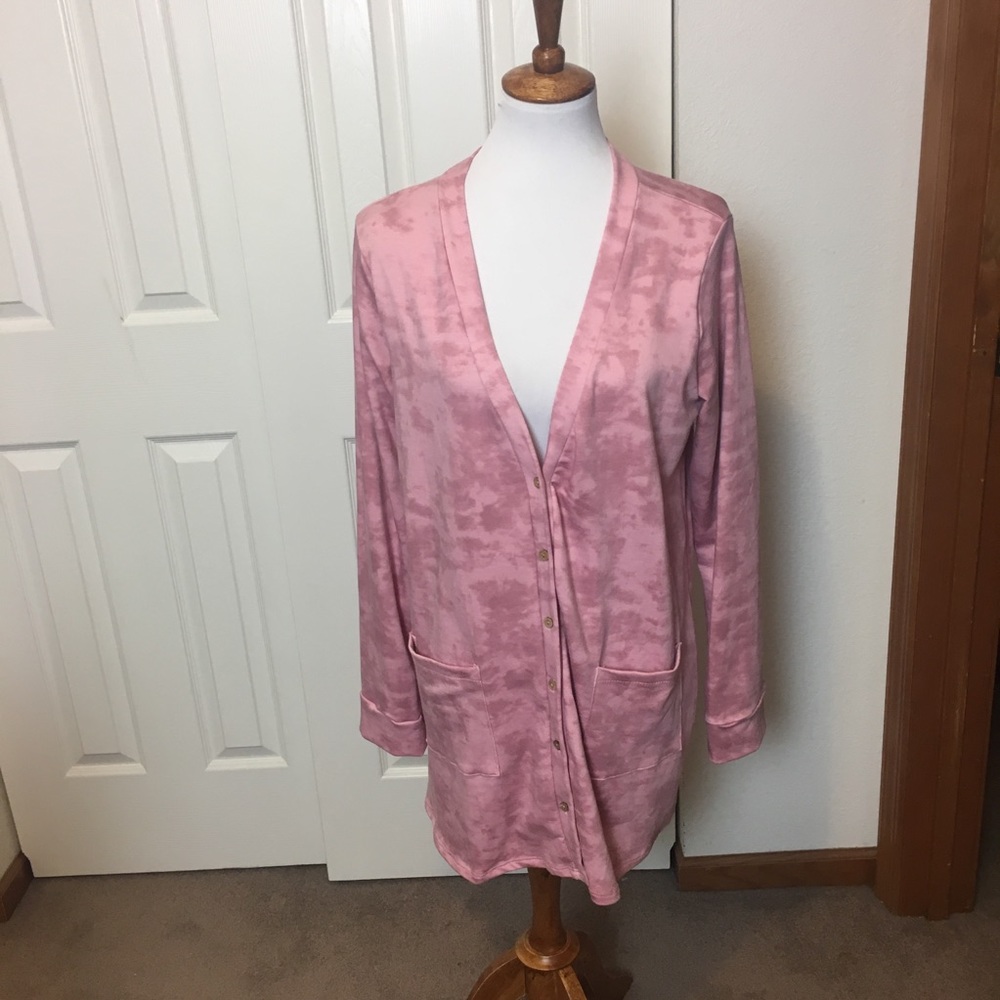 Agnes & Dora Essential Cardigan Pink Tie Dye XL